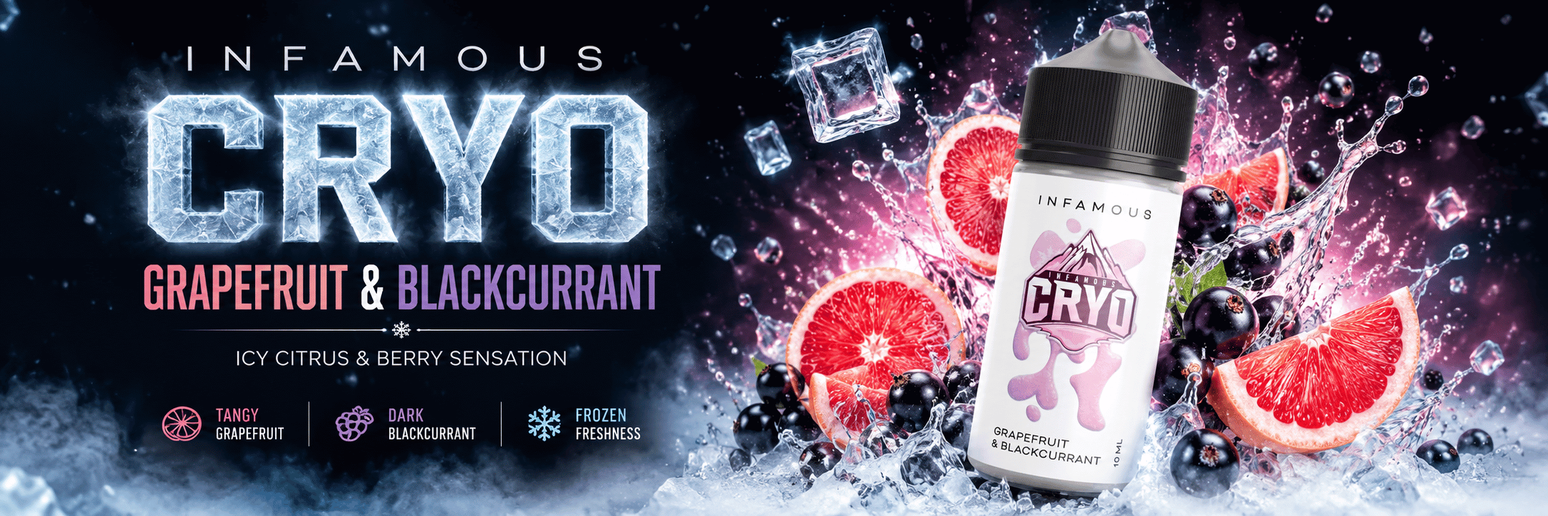 infamous cryo grapefruit blackcurrant aroma banner vaping cz